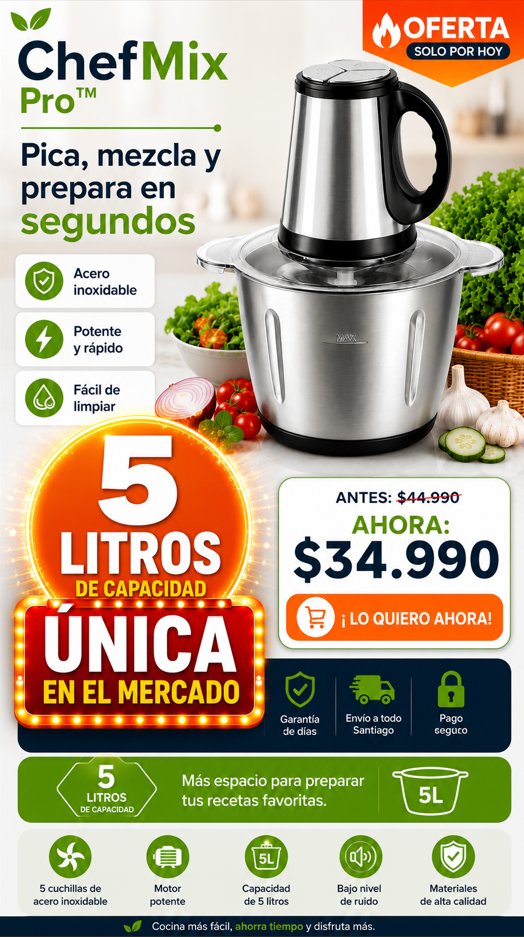 Procesadora Picadora de alimentos 5 Litros - Liquidación total