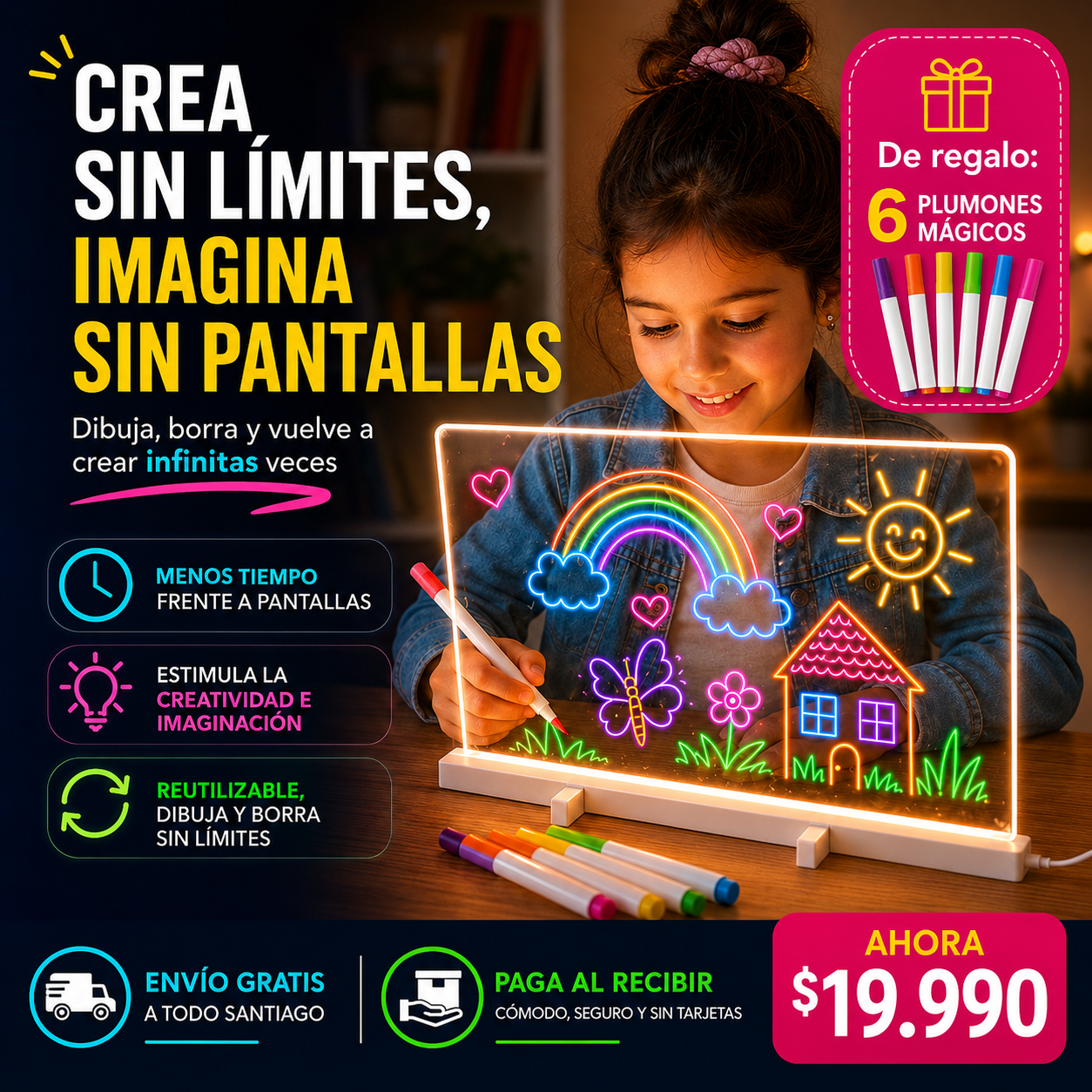 PIZARRA INTERACTIVA LED 20x30cm