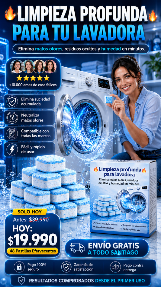 Pack 60 pastillas limpia lavadora - Deja Tu Lavadora como Nueva