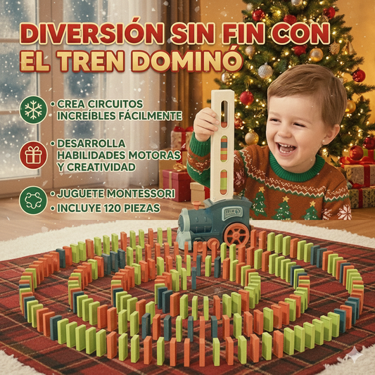 Tren Automático Montessori con Dominó (120 Piezas)