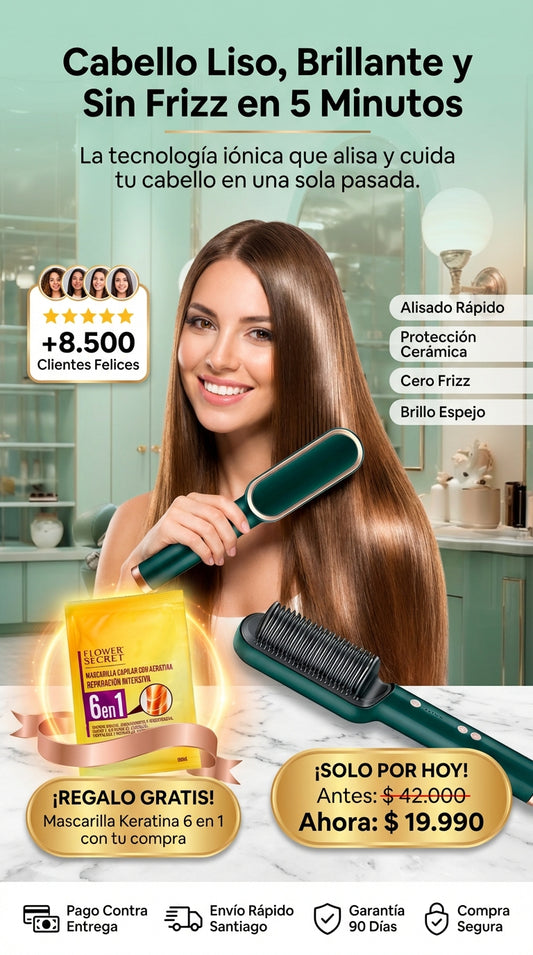 Cepillo Alisador - Alisa tu cabello en minutos