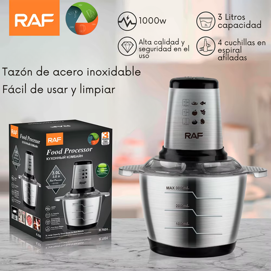 RAF Procesadora Alimentos 3 LITROS – Ahorra Tiempo en la Cocina