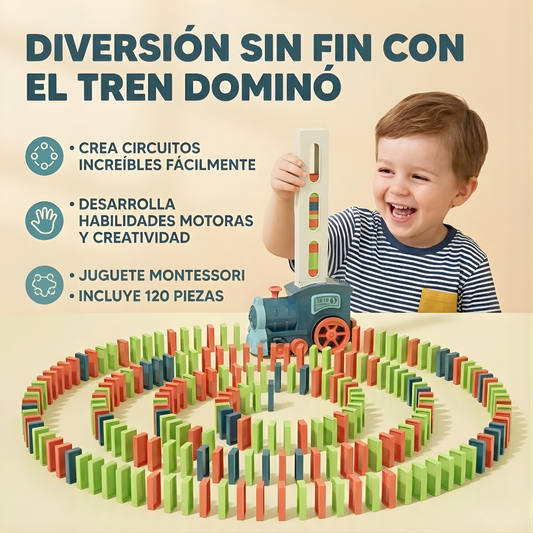 Tren Automático Montessori con Dominó (120 Piezas)