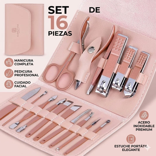 Set 16 piezas para manicure-pedicure